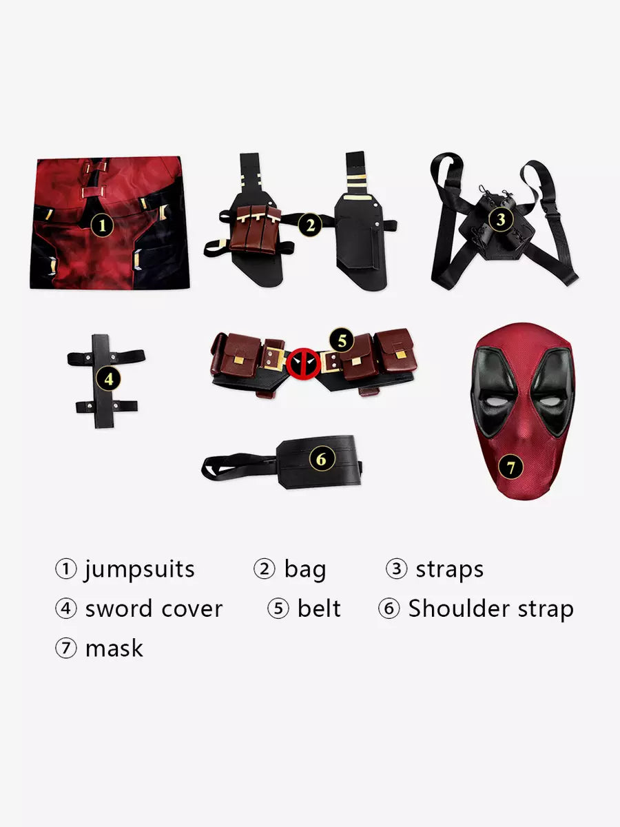 Deadpool 3 Wade Carvinal Halloween Cosplay Costumes With Accessories