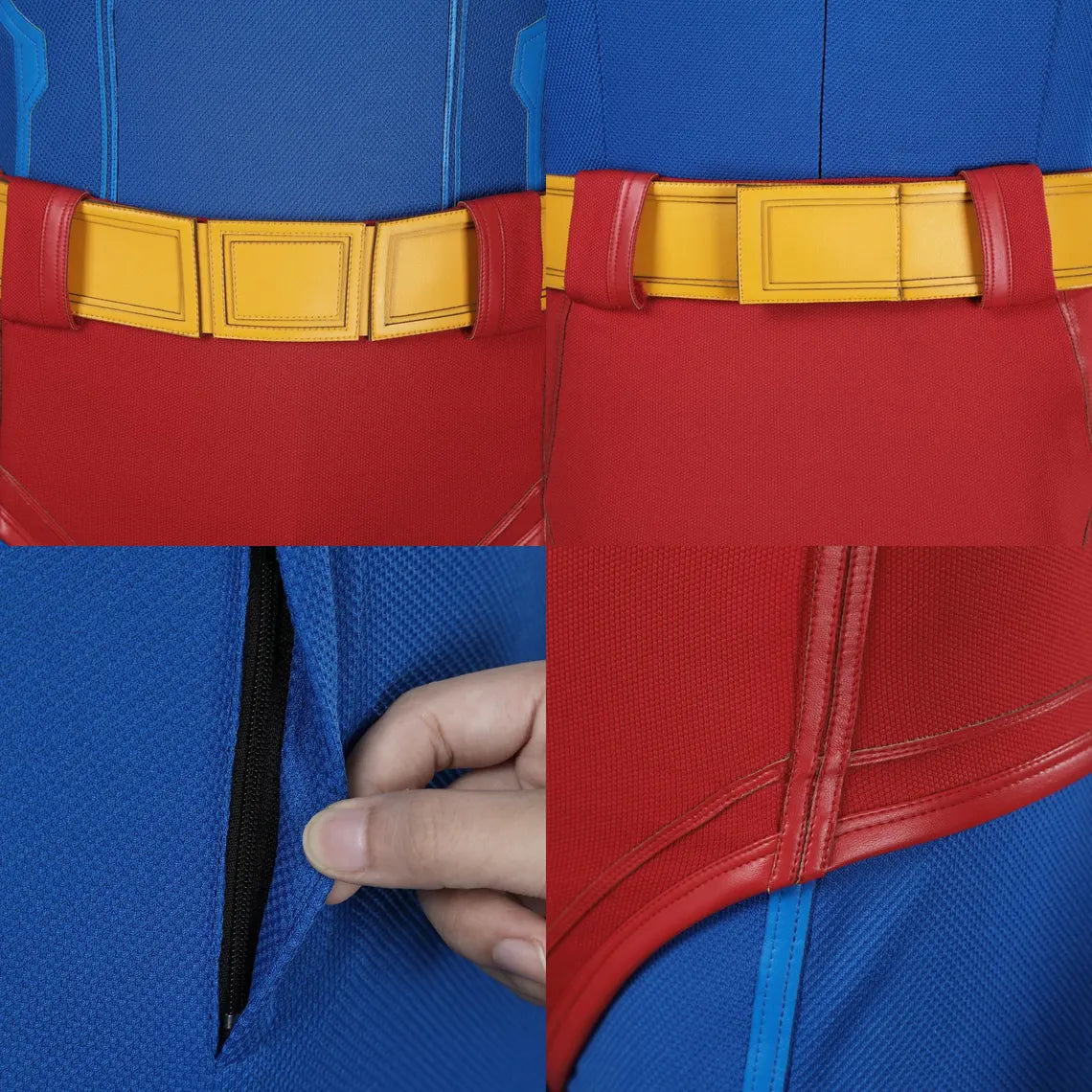 Superhero 2025 Costume Clark Cosplay Kent Red Blue Classic Suit + boots