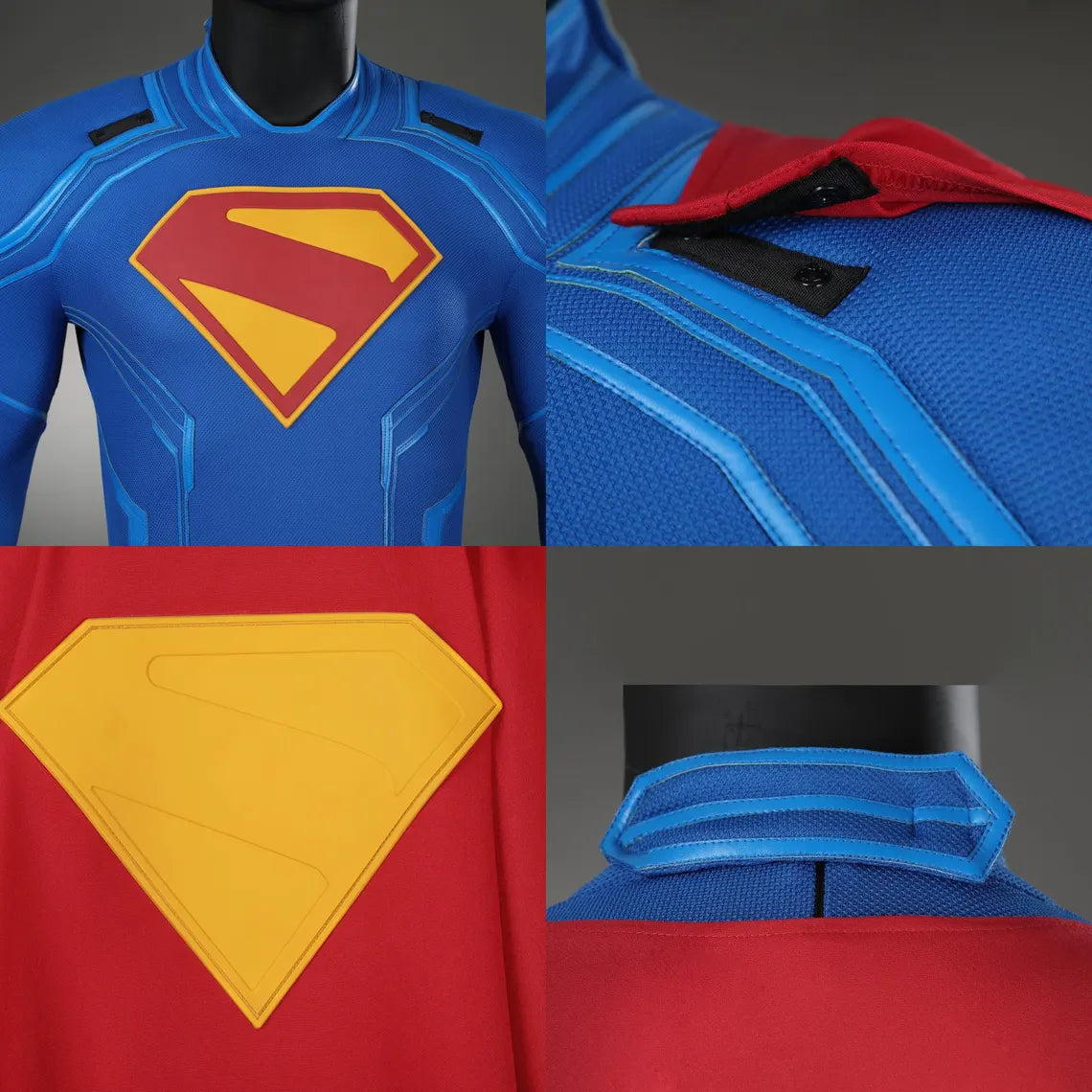 Superhero 2025 Costume Clark Cosplay Kent Red Blue Classic Suit + boots