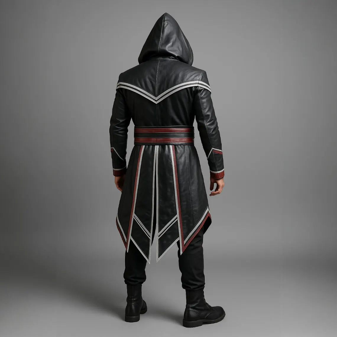 Handmade Leather Assassin Cloak: Medieval Gothic LARP Costume