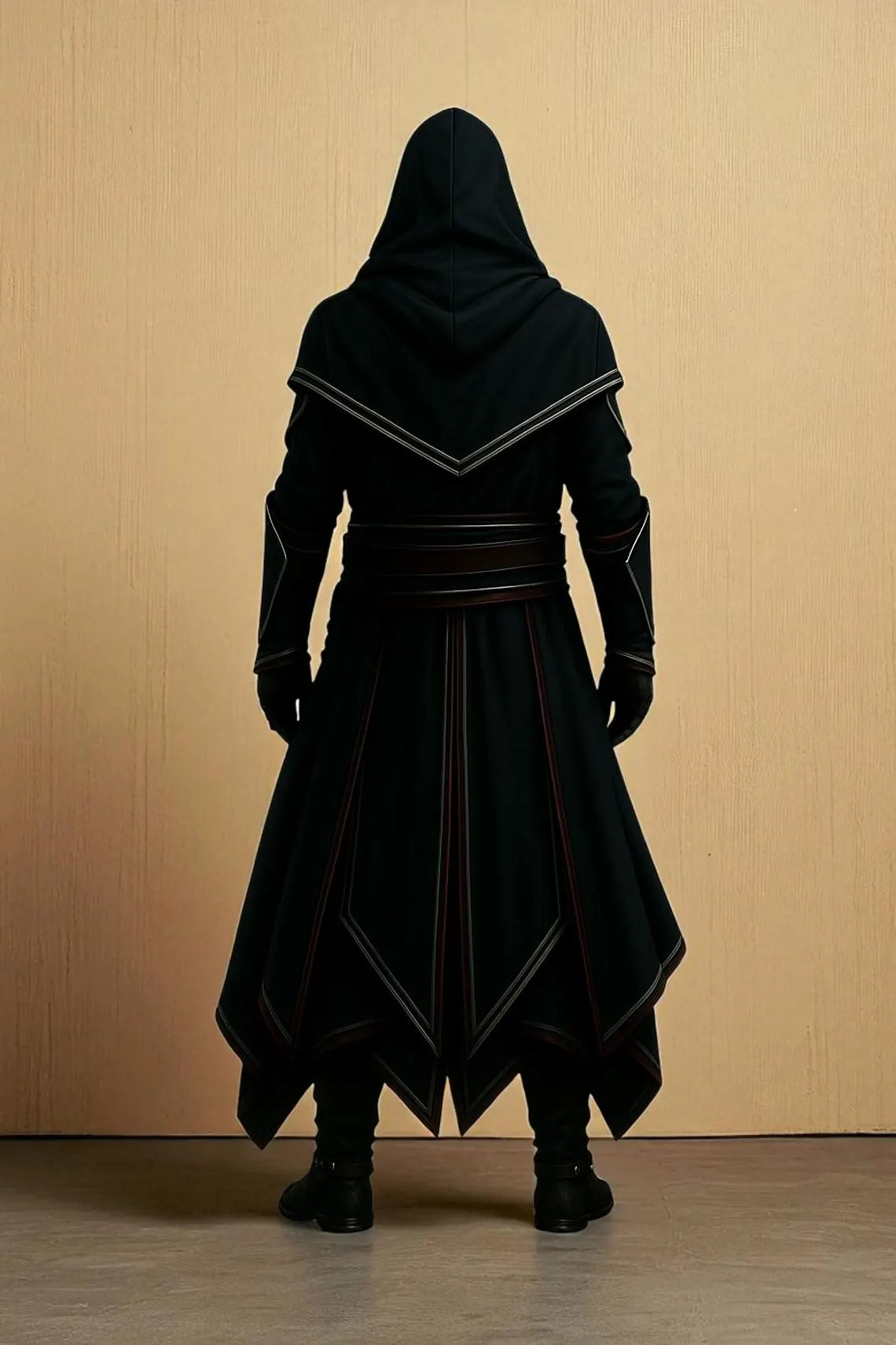 Handmade Leather Assassin Cloak: Medieval Gothic LARP Costume