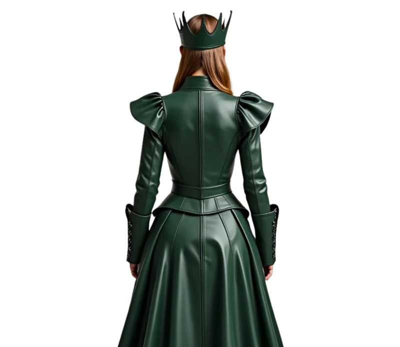 The Shadow Queen – Gothic Queen Dress & Medieval Fantasy Gown | Queen Cosplay, Princess Dress with Crown for Women | Renaissance Royal Costume & Leather Halloween Outfit