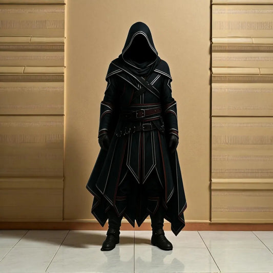 Handmade Leather Assassin Cloak: Medieval Gothic LARP Costume
