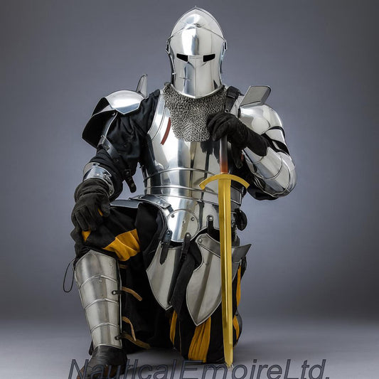 Barbuta Knight Armor Full Set — 18 Gauge Steel Medieval Cosplay / Reenactment Suit  FULL COSTUME (Copy)